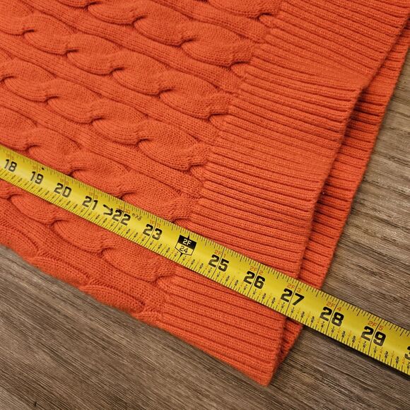 Vtg Abercrombie & Fitch Cable Knit Sweater Mens M Moose Orange Preppy Y2K Swifti - Picture 8 of 9